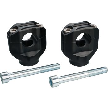 LSL-Handlebar Clamps, black, 1 pair, for 1' handlebars (25.4mm), street legal