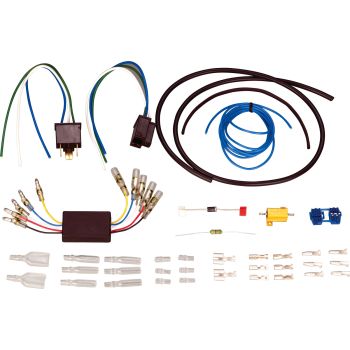 Selbstbau-Anschluss-Set LED-Scheinwerfer mit Tagfahrlicht an Original-Elektrik, zum Umschalten Abblend-/Tagfahrlicht, separater Lenkerschalter wird benötigt