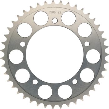 43T Rear Sprocket Aluminium, silver anodized (Make: ESJOT, round shaped slots)